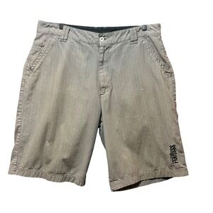 Fearless Y2K Men's Shorts 38 Gray Pinstripe Skater‎ Streetwear Baggy Fit Hip Hop